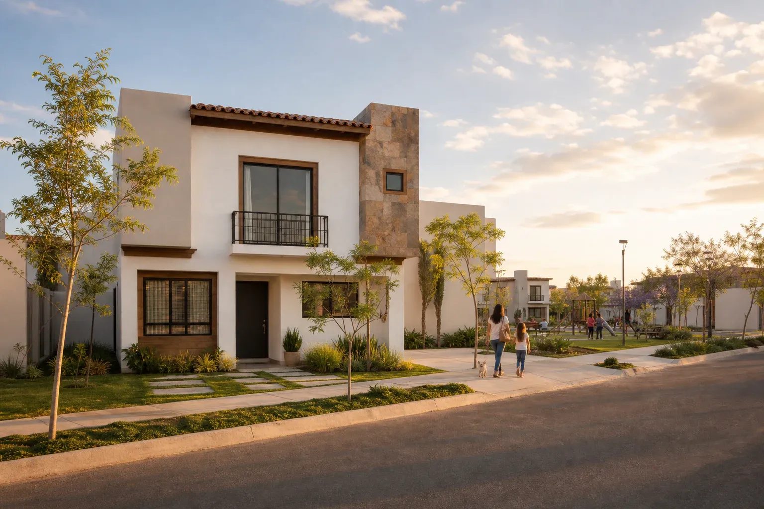 Vivienda terminada y su entorno urbano